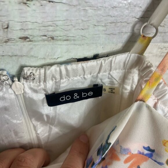 Do & be floral white yellow mini dress tulle skirt size small - Picture 4 of 6